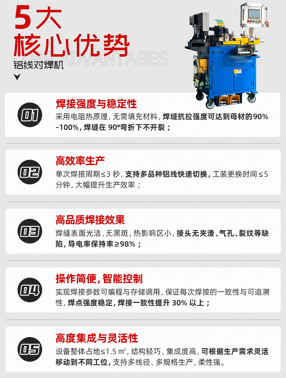 鋁線對焊機詳情核心優勢