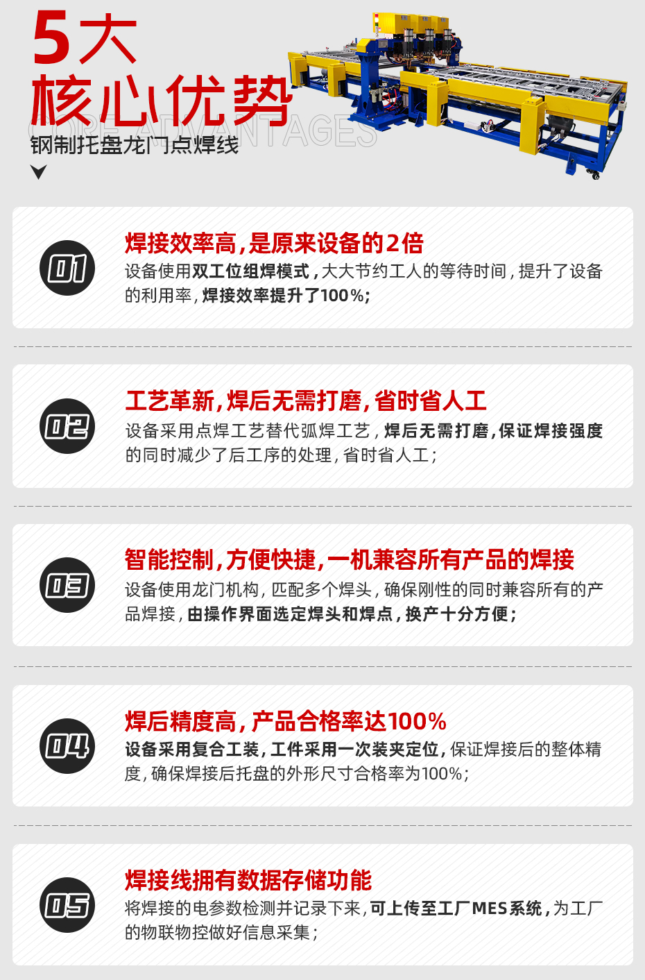 鋼制托盤龍門點(diǎn)焊線核心優(yōu)勢(shì)