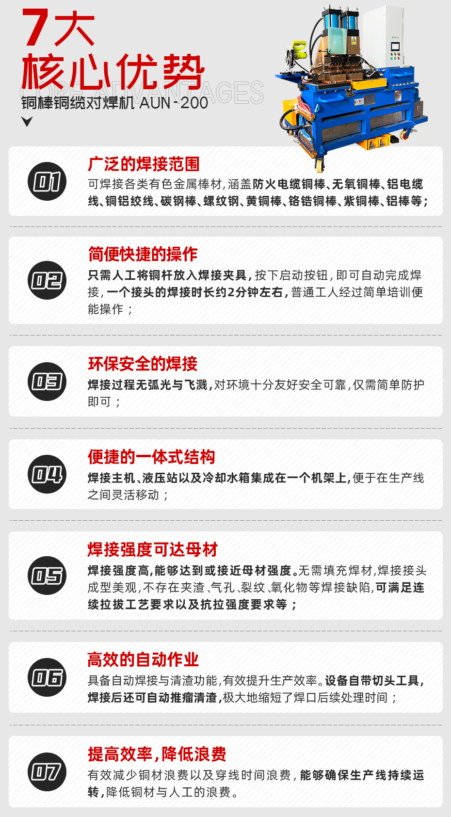 銅棒銅纜對焊機核心優勢