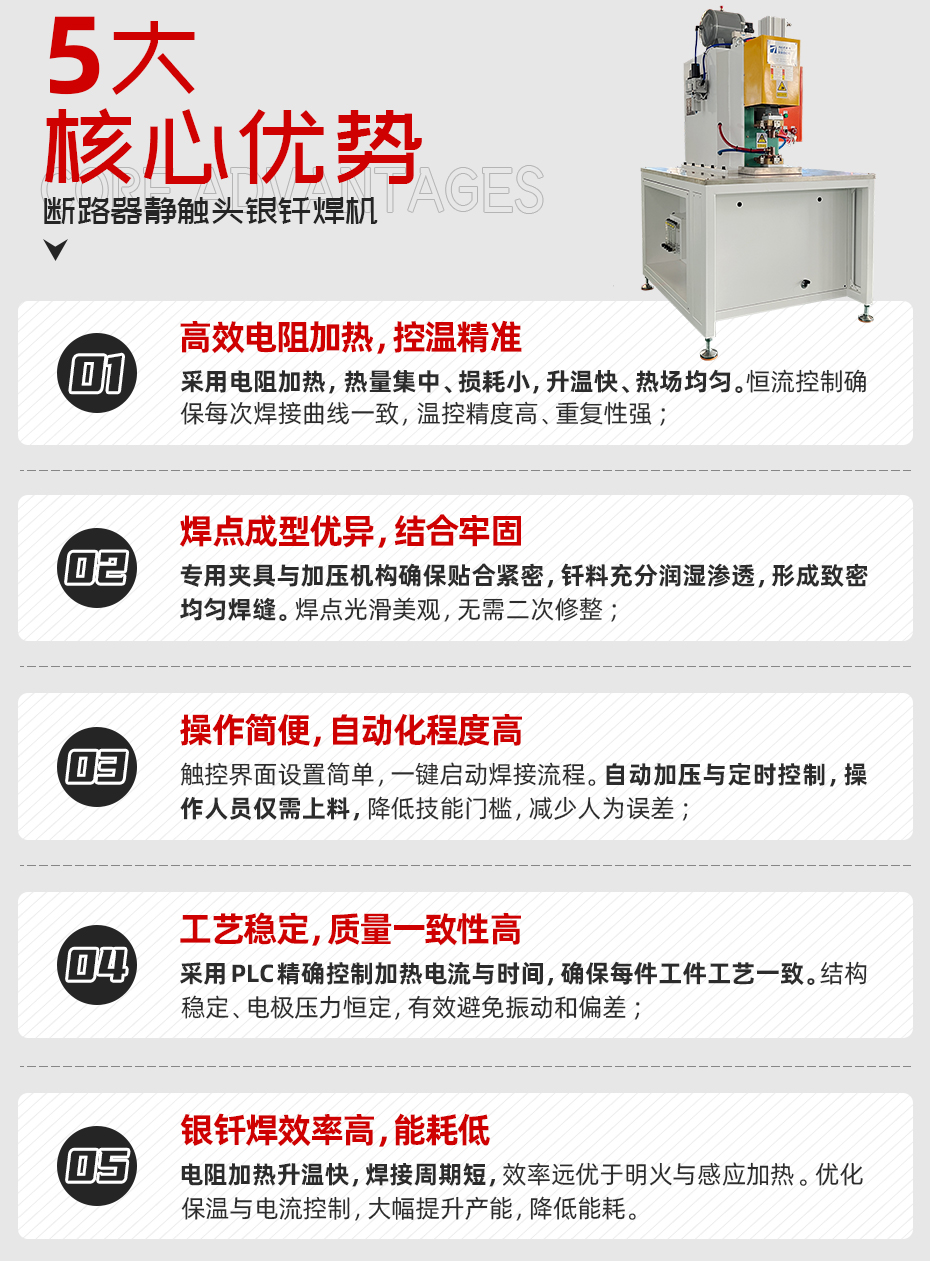 斷路器靜觸頭銀釬焊機詳情核心優勢